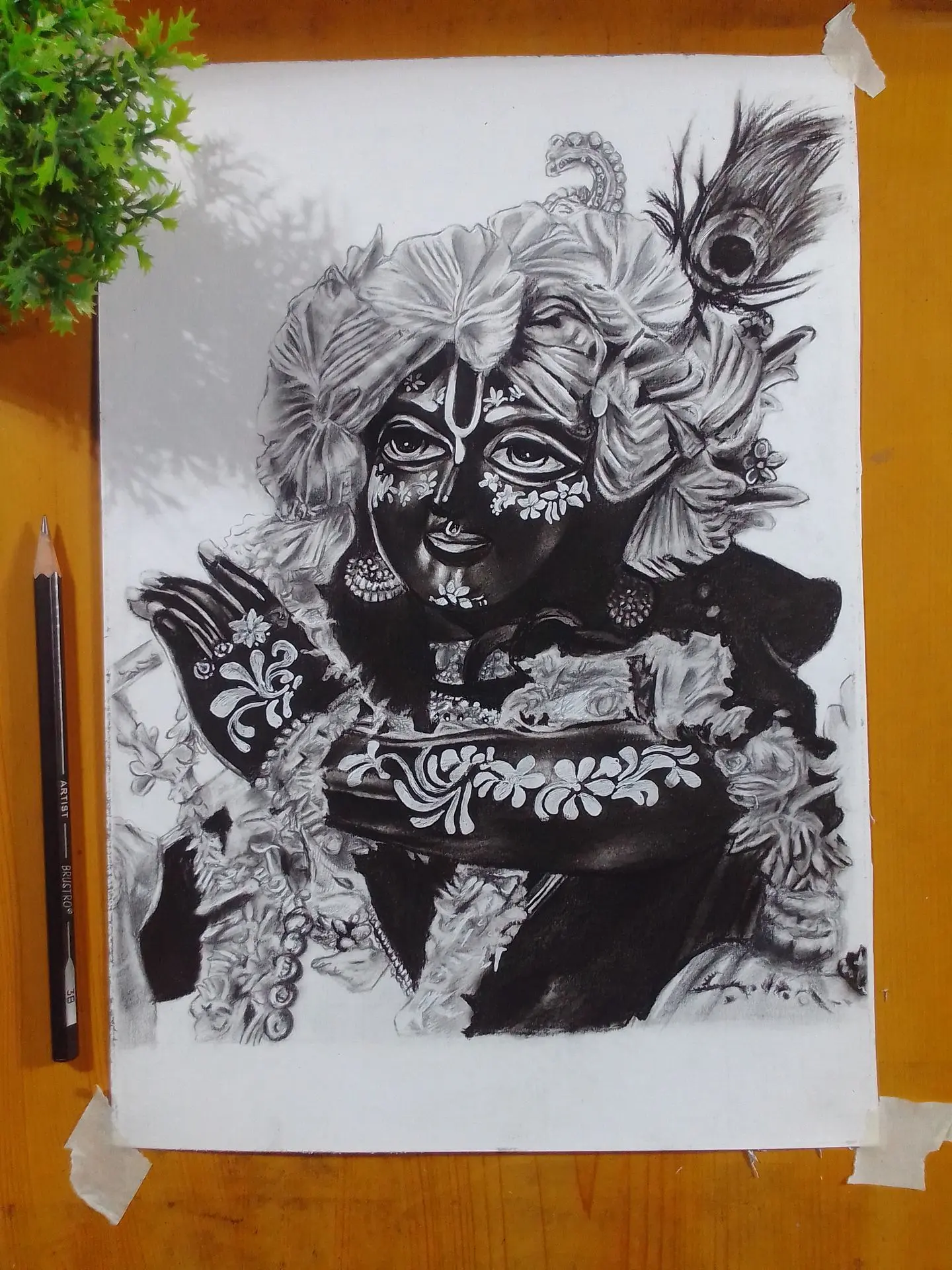 krishna drawing